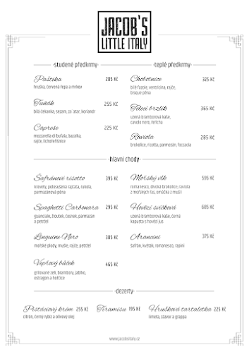 Opinii despre Jacob's Little Italy în Malá Strana - Gastronomie a pohostinství