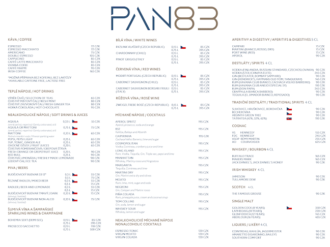 Opinii despre PAN83 Bar & Restaurant în Praha - Gastronomie a pohostinství