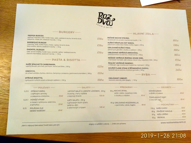 Raz Dva - Gastronomie a pohostinství