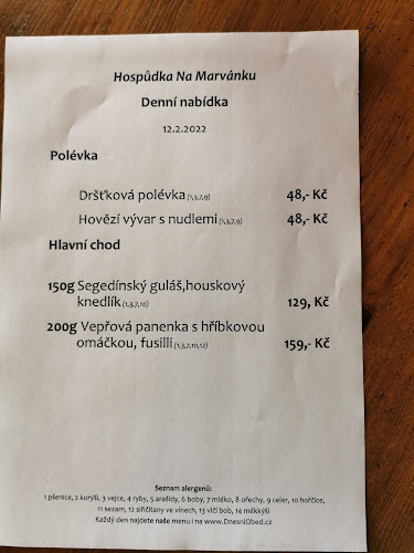 Opinii despre Hospůdka Na Marvánku în Říčany - Gastronomie a pohostinství