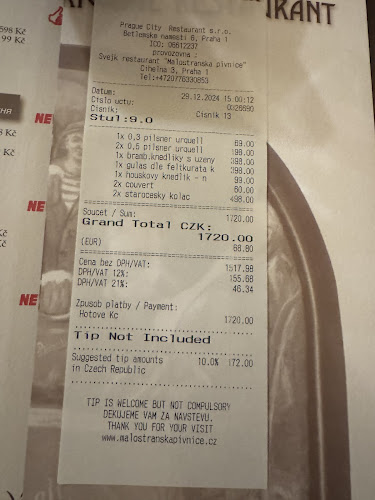 Comentarii opinii despre Malostranská pivnice