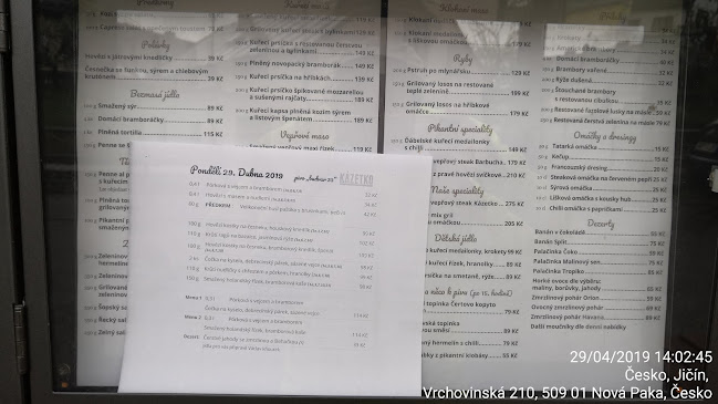 Kázetko - Gastronomie a pohostinství