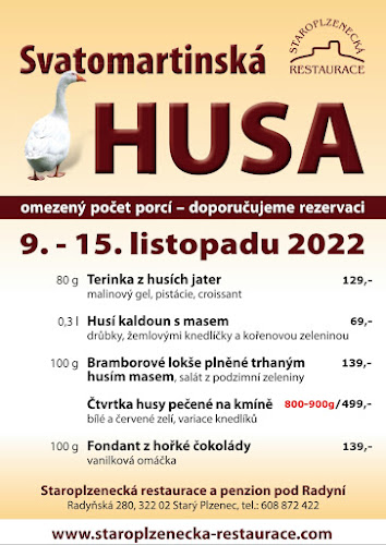 Staroplzenecká restaurace - Gastronomie a pohostinství