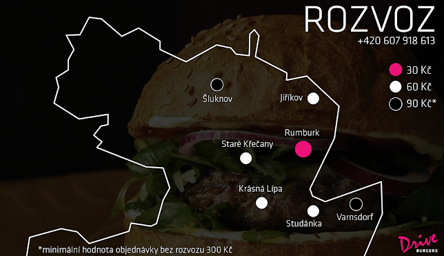 Opinii despre Drive Burgers în Rumburk 1 - Gastronomie a pohostinství
