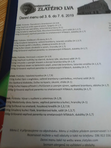 RESTAURACE U ZLATÉHO LVA - Gastronomie a pohostinství