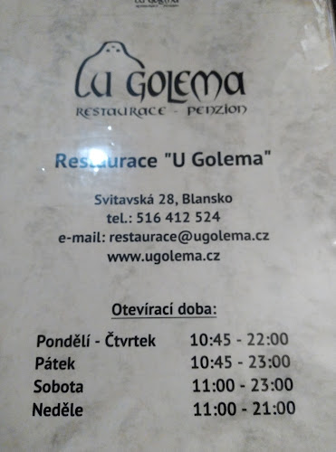 Restaurace - penzion U Golema - Gastronomie a pohostinství