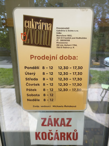 Opinii despre Cukrárna u zvonu în Rožnov pod Radhoštěm - Gastronomie a pohostinství
