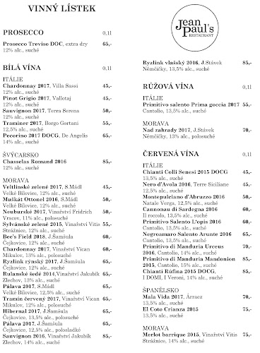 Jean Paul's Restaurant Běhounská - Brno