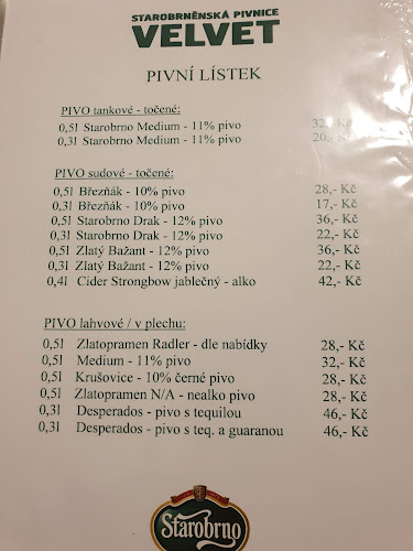 Starobrněnská pivnice VELVET