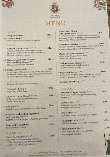 Opinii despre Lobkowicz Palace Restaurant & Café în Praha - Gastronomie a pohostinství