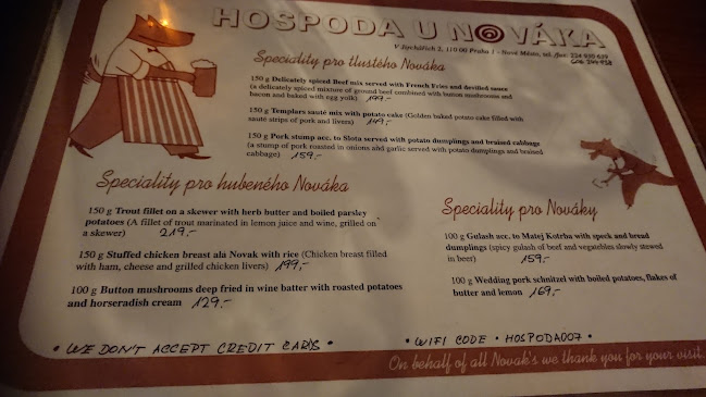 Opinii despre U Nováka în Nové Město - Gastronomie a pohostinství