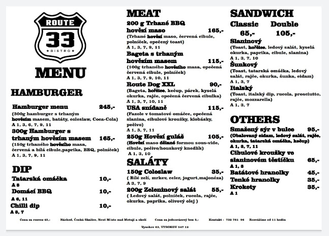 Route 33 bistro - Gastronomie a pohostinství