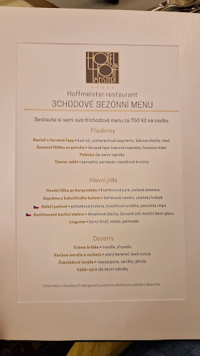 Hoffmeister restaurant in Hotel Hoffmeister&Spa