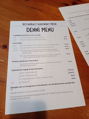 Comentarii opinii despre Restaurace Karlínský mlýn
