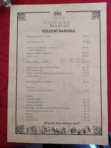 Opinii despre Restaurace U Zlaté koule în Mariánské Lázně - Gastronomie a pohostinství
