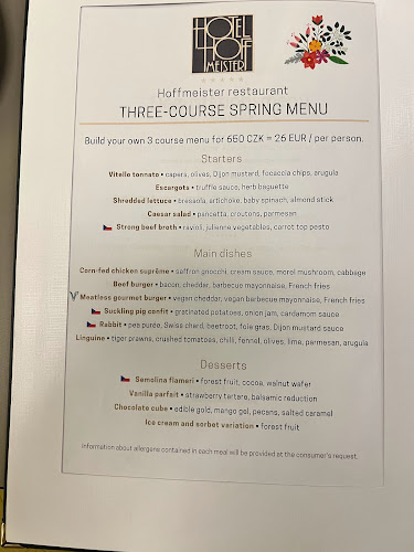 Opinii despre Hoffmeister restaurant in Hotel Hoffmeister&Spa în Praha - Gastronomie a pohostinství