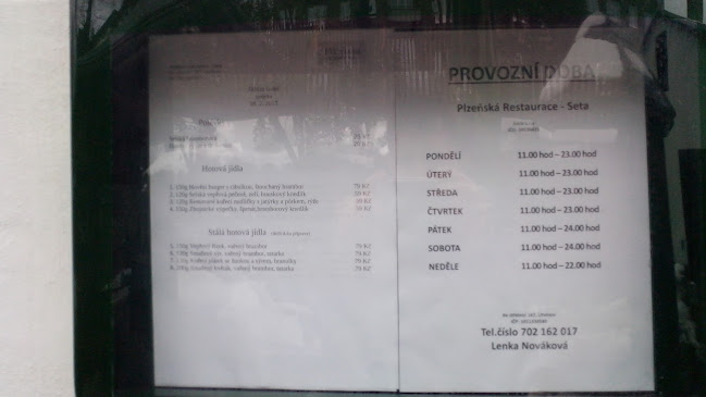 Opinii despre Plzeňský restaurant Seta în Horní Litvínov - Gastronomie a pohostinství