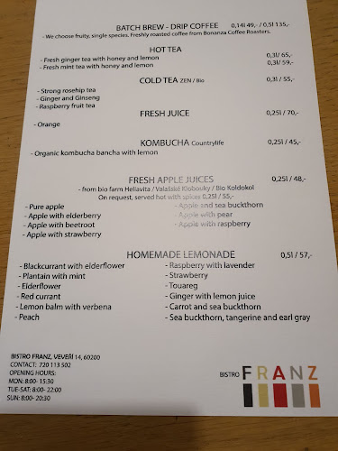 Opinii despre Bistro Franz în Brno - Gastronomie a pohostinství
