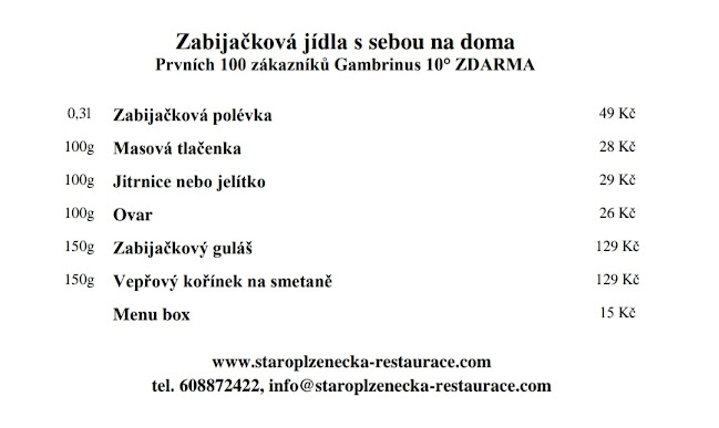 Staroplzenecká restaurace - Starý Plzenec