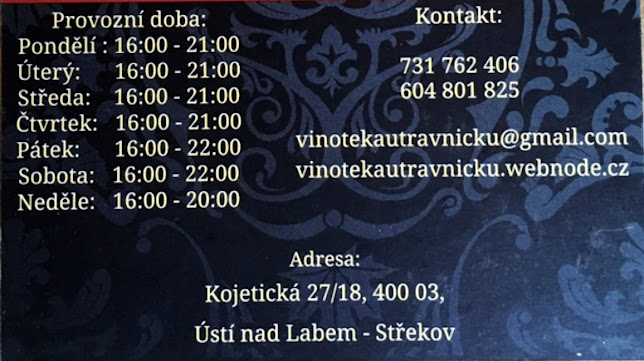Opinii despre Vinotéka U Trávníčků în Ústí nad Labem - Gastronomie a pohostinství