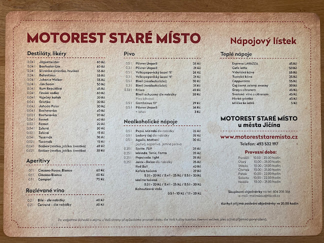 Opinii despre Motorest Staré Místo în Staré Místo - Gastronomie a pohostinství