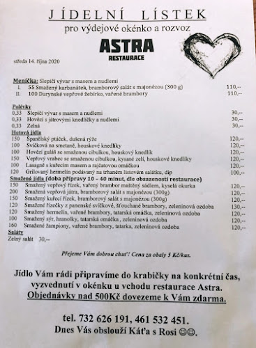 Restaurace Astra Svitavy - Gastronomie a pohostinství
