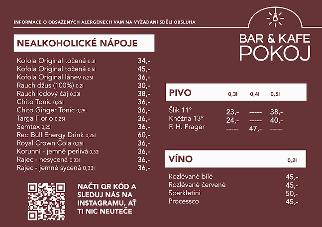 Opinii despre POKOJ Bar & Cafe în Děčín - Gastronomie a pohostinství